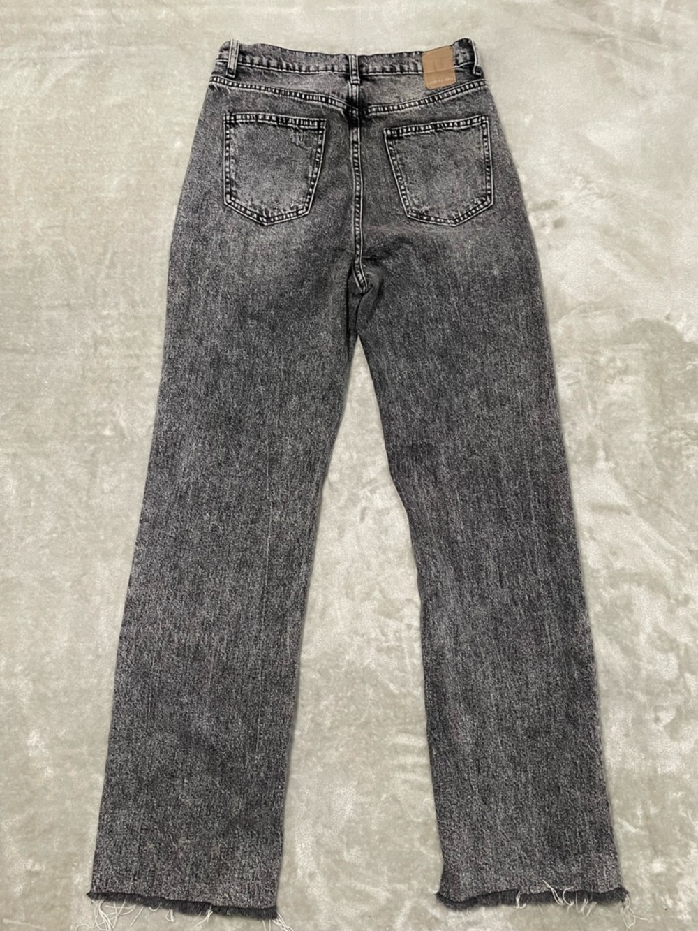 Simple Society Black Acid Wash Distressed Straight Leg Jeans Size 9/29 - Picture 5 of 11